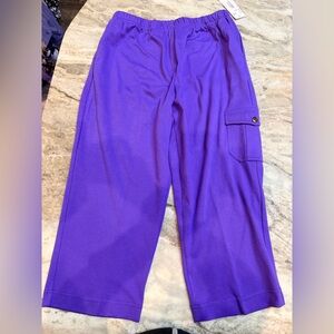 NWT Links Wild Grape Purple Cargo Capri Pants Size M